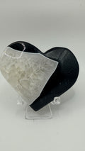 Quartz & Black Agate Carved Heart